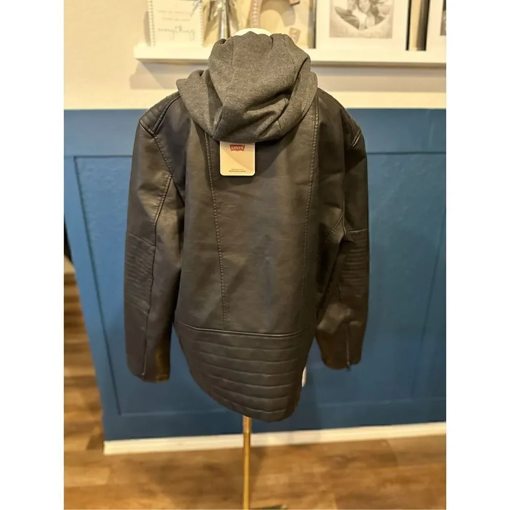 Men's Levi's® Faux-Leather Hooded Racer Jacket